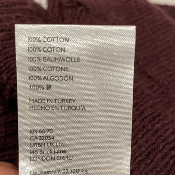 Free People Sweater Pants Maroon Ribbed Straight Leg Women’s Size SMALL Pull On - Picture 6 of 6